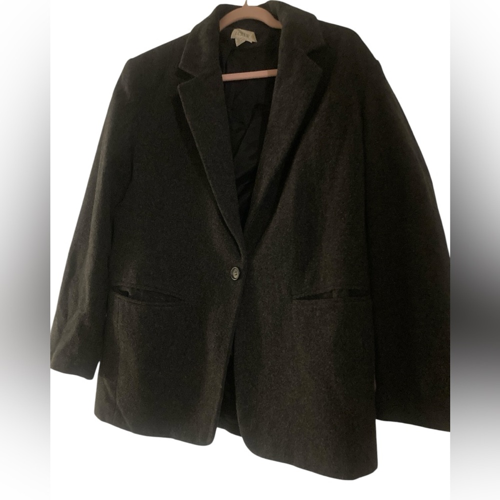 J. CREW GRAY WOOL/NYLON/CASHMERE BLAZER- Great Condition- Size 8- Made in USA